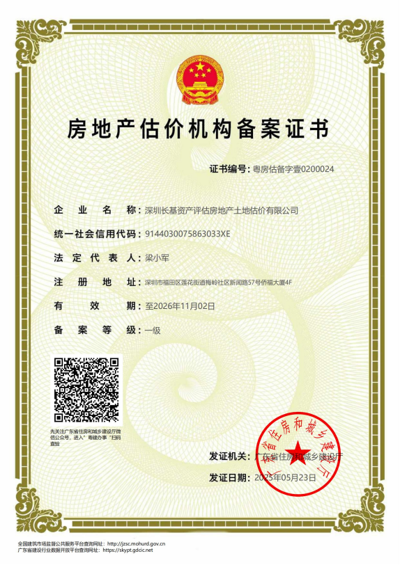 房地产估价机构备案证书(图1)